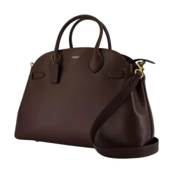 Braune Leder Shopper Tasche mit Griffen