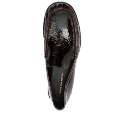 Braune Leder Slip-On Flache Schuhe