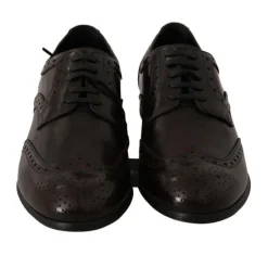 Braune Leder Wingtip Brogue Flats