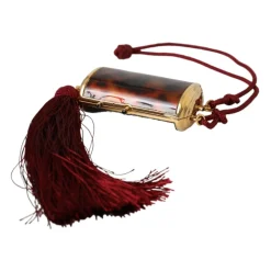 Braune Lederabendtasche mit Quaste