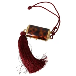 Braune Lederabendtasche mit Quaste