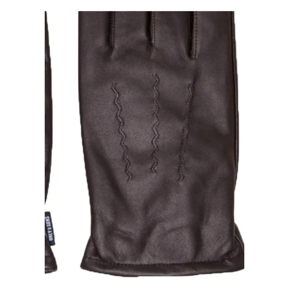 Braune Lederhandschuhe für den Winter