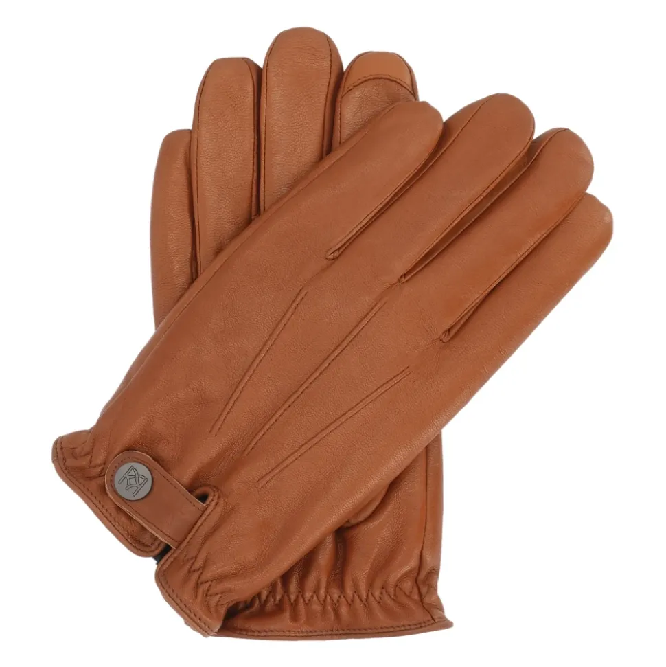 Braune Lederhandschuhe mit Touchscreen-Funktion
