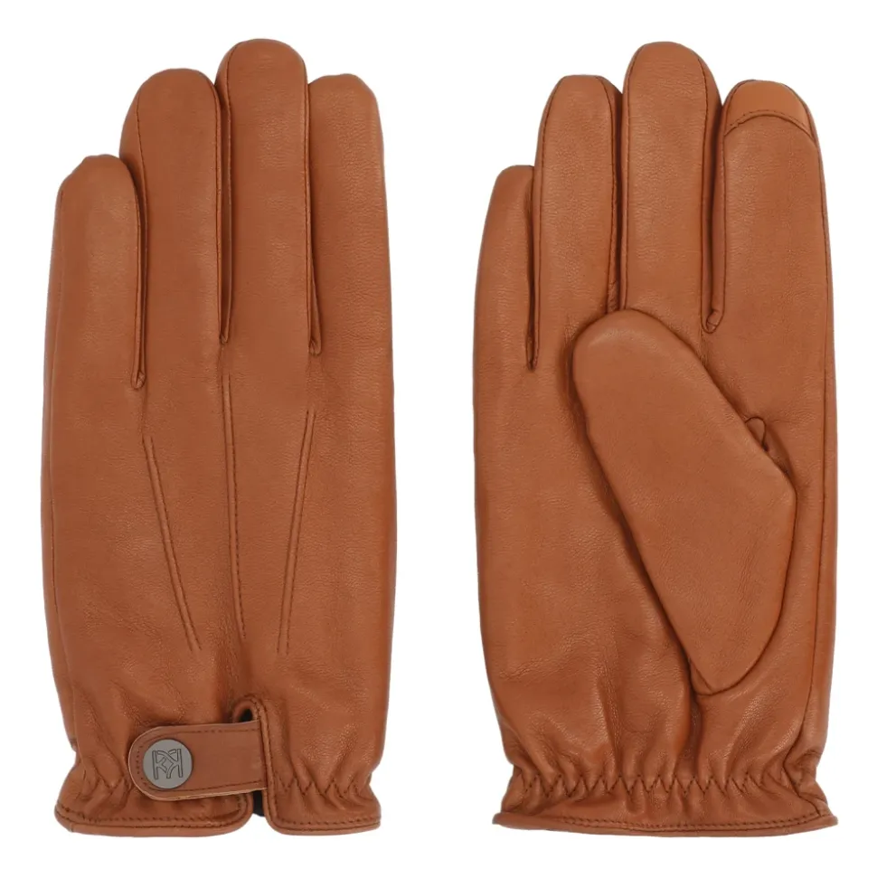 Braune Lederhandschuhe mit Touchscreen-Funktion