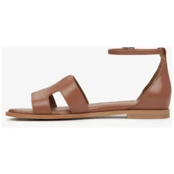 Braune Ledersandalen für Frauen