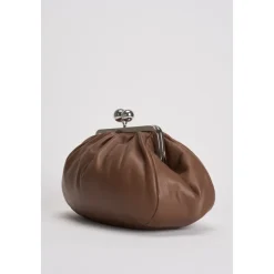 Braune Lederschultertasche mit Kettenriemen