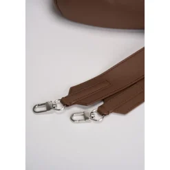 Braune Lederschultertasche mit Kettenriemen