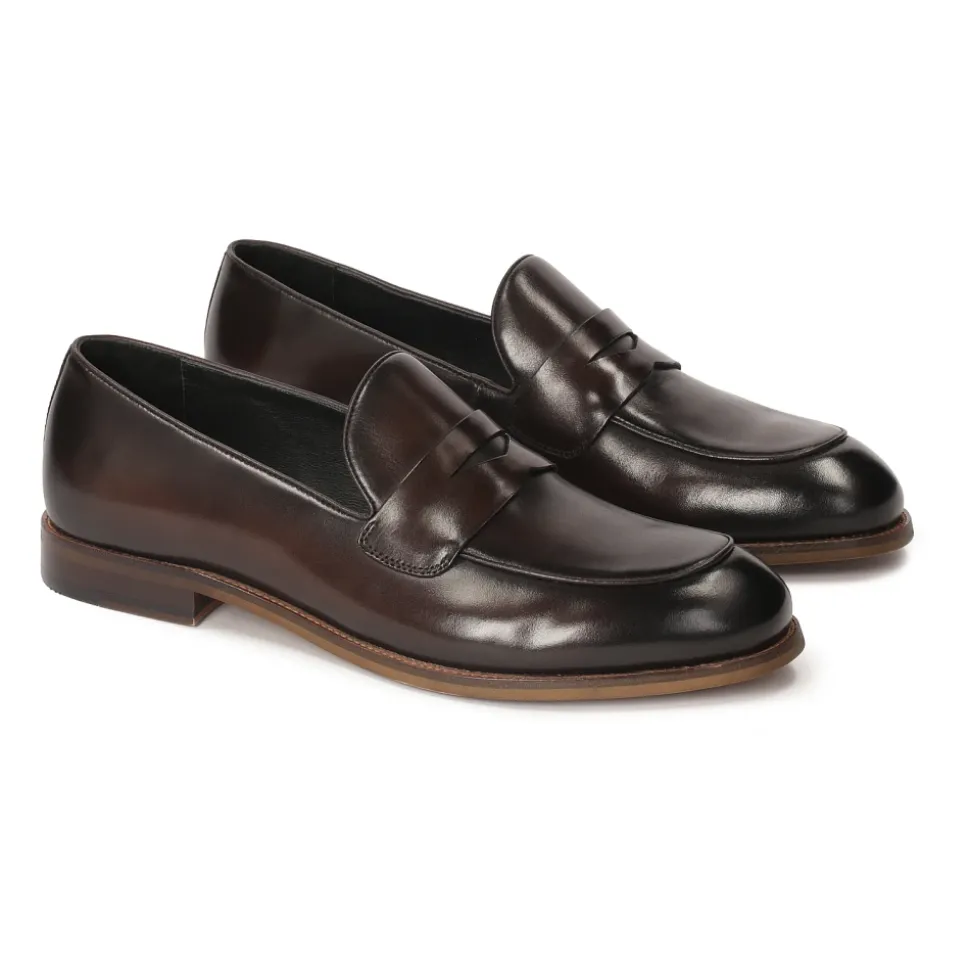 Braune Lederslipper für Herren