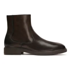 Braune Lederstiefeletten mit Reißverschluss