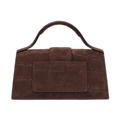 Braune Ledertasche mit Baumwollinterieur