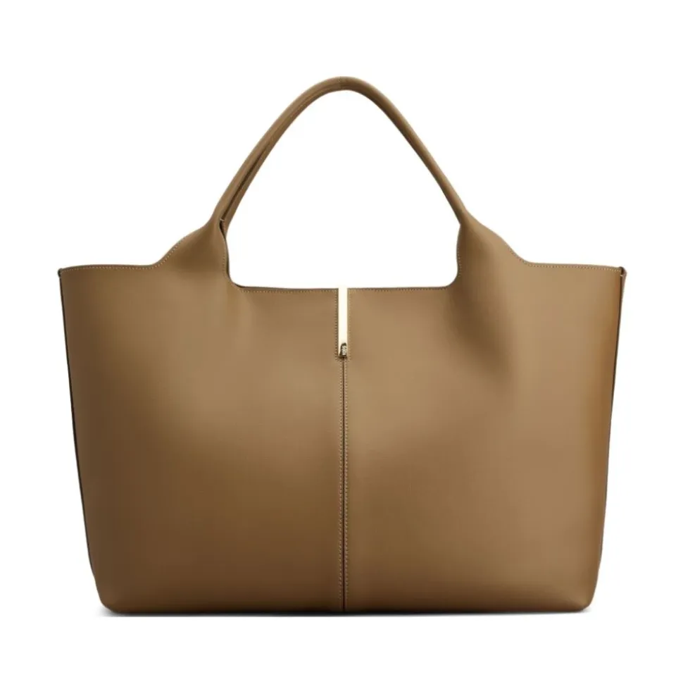 Braune Leder-Tote-Tasche