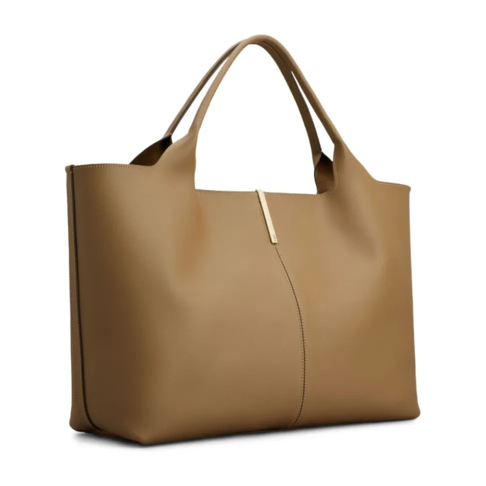 Braune Leder-Tote-Tasche