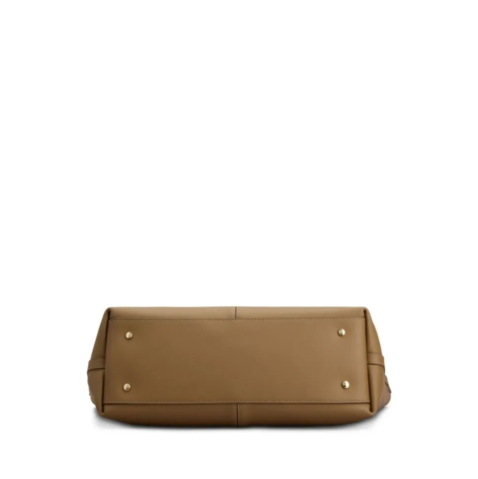 Braune Leder-Tote-Tasche