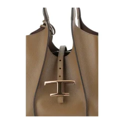 Braune Leder-T-Schnalle Handtasche