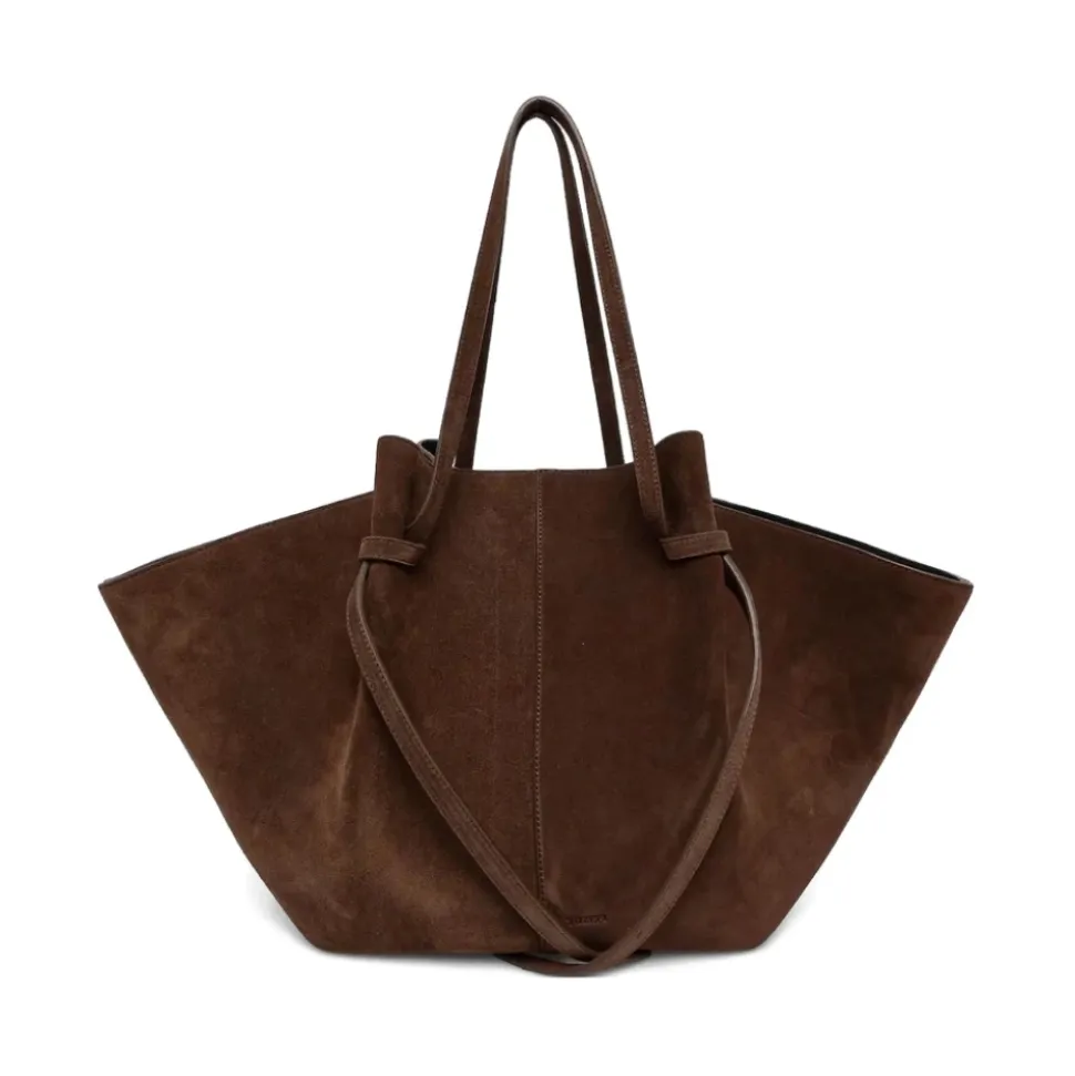 Braune Offene Top Doppel-Schultertasche