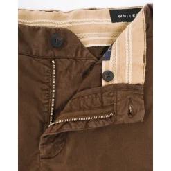 Braune Tapered Fit Baumwoll-Twill Hose