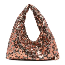 Braune Taschen mit rosa Paillettenverzierung