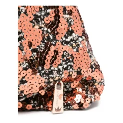 Braune Taschen mit rosa Paillettenverzierung