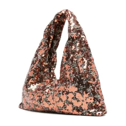 Braune Taschen mit rosa Paillettenverzierung