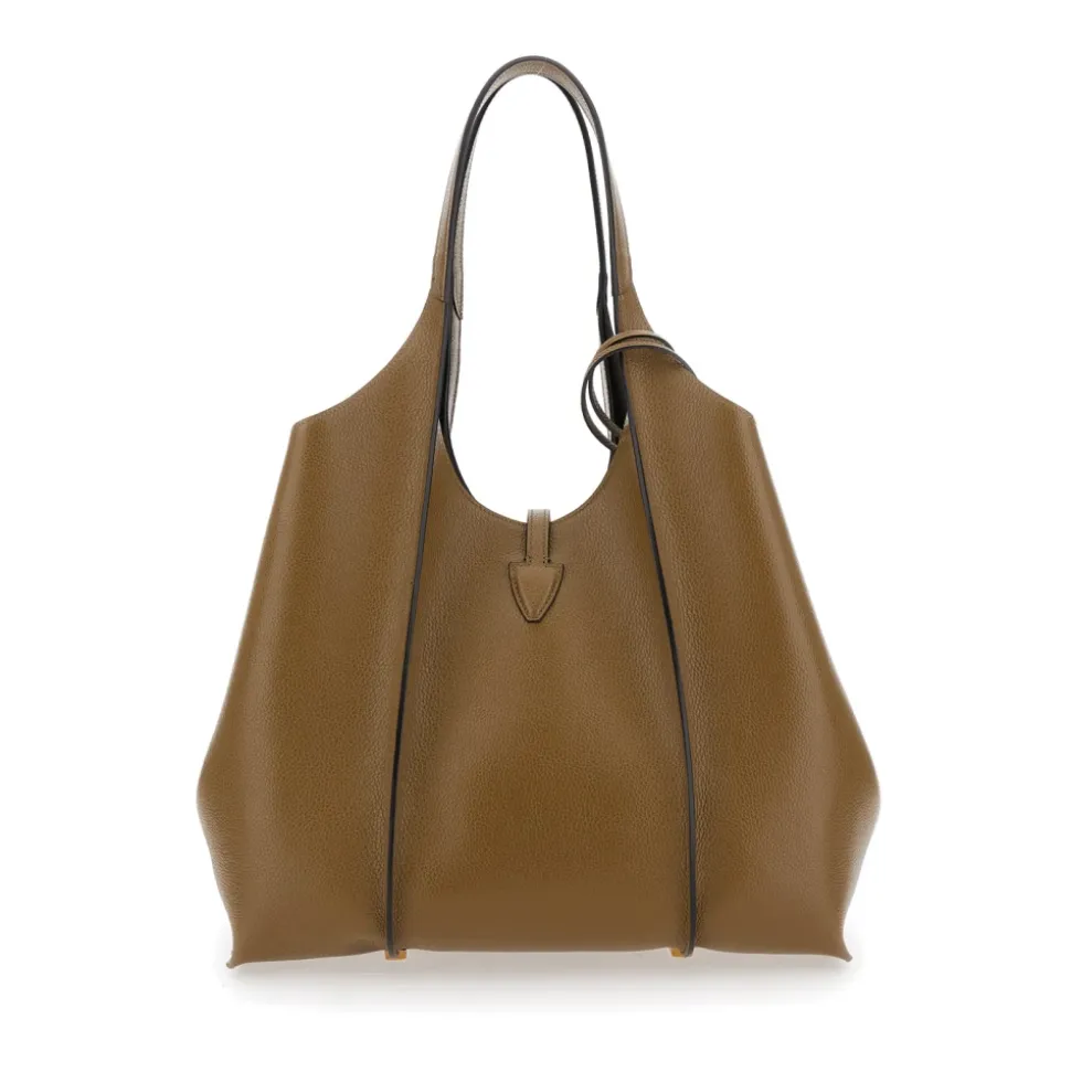 Braune Taschen zum Einkaufen und Medien