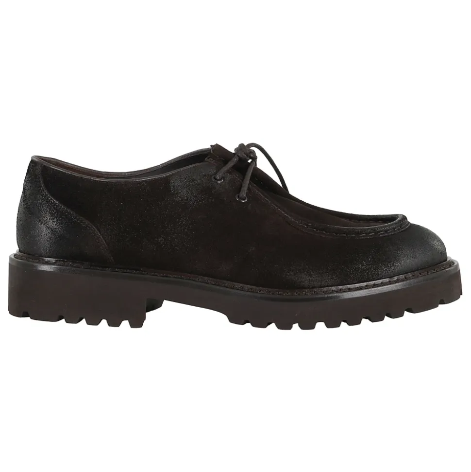 Braune Wildleder Derby Parabout Schuhe