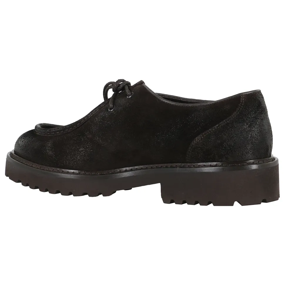 Braune Wildleder Derby Parabout Schuhe