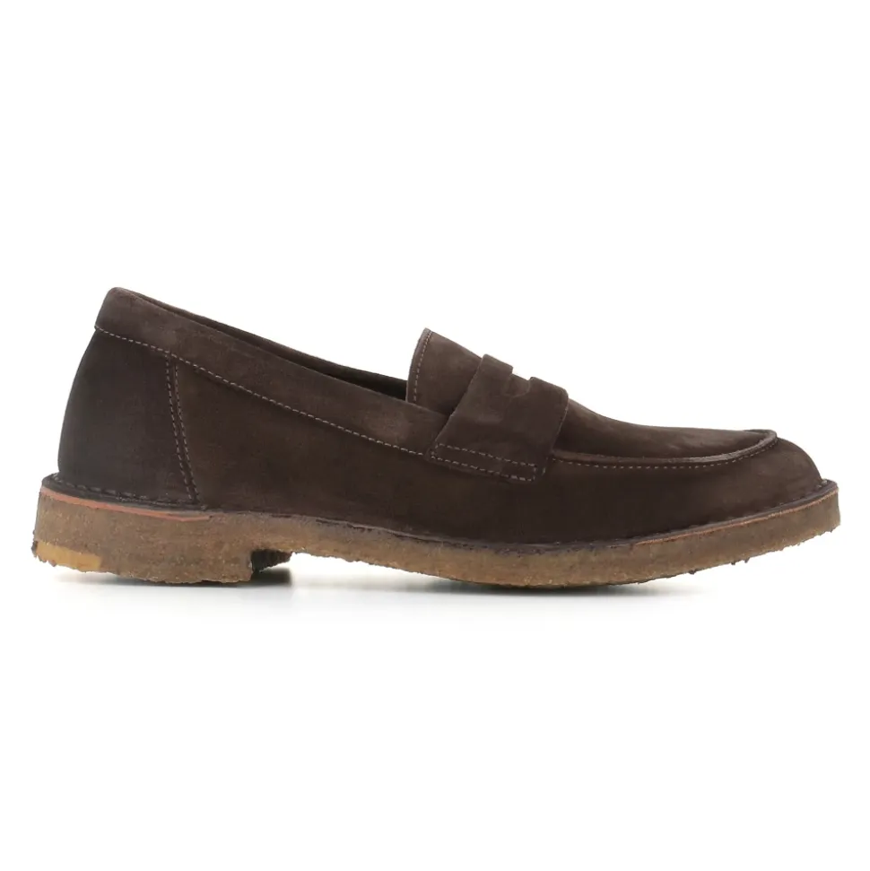 Braune Wildleder Mokassin Sandalen