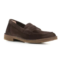 Braune Wildleder Mokassin Sandalen