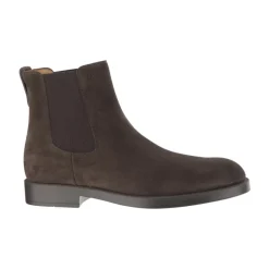 Braune Wildleder Stiefeletten Niedriger Absatz
