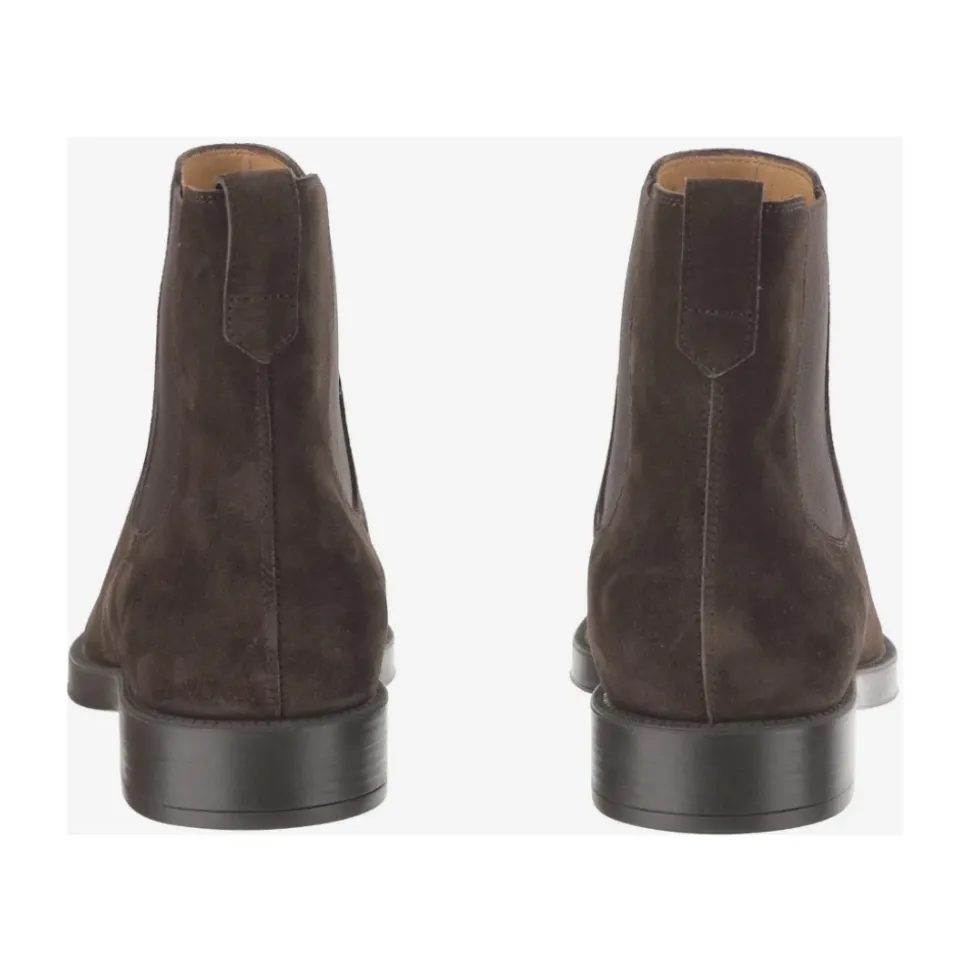 Braune Wildleder Stiefeletten Niedriger Absatz