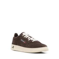 Braune Wildleder-Sneakers mit Blauem Detail