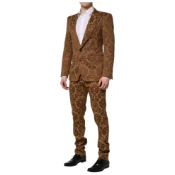Brauner Blumen Jacquard SICILIA Anzug