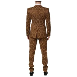 Brauner Blumen Jacquard SICILIA Anzug
