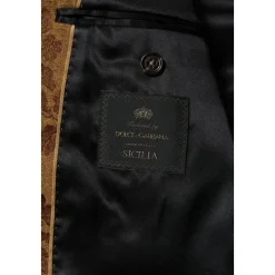 Brauner Blumen Jacquard SICILIA Anzug