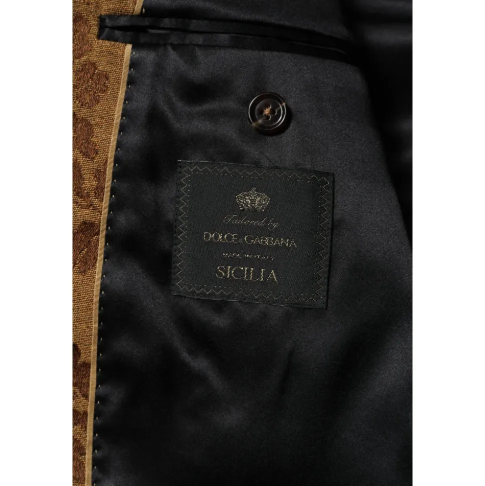 Brauner Blumen Jacquard SICILIA Anzug
