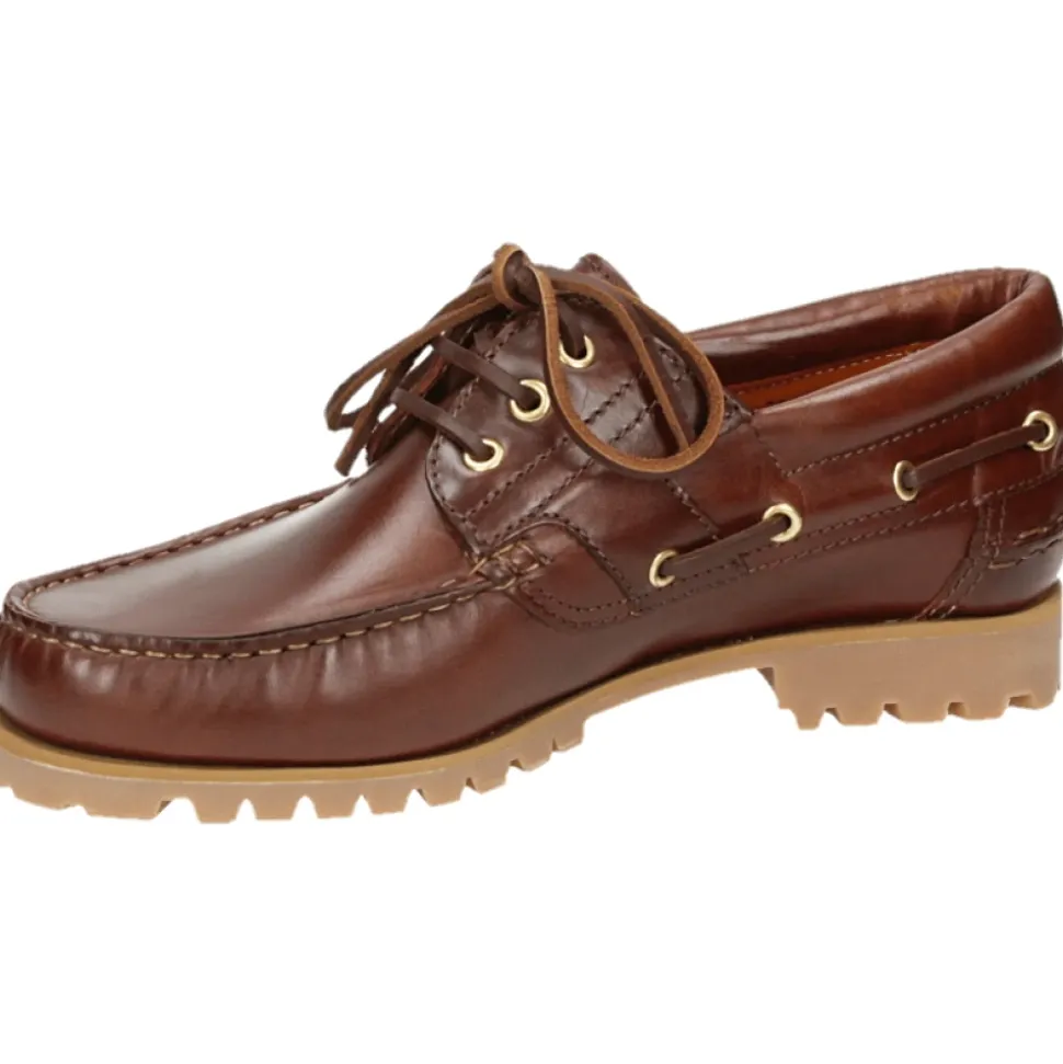Brauner Bootsschuh mit Gummisohle