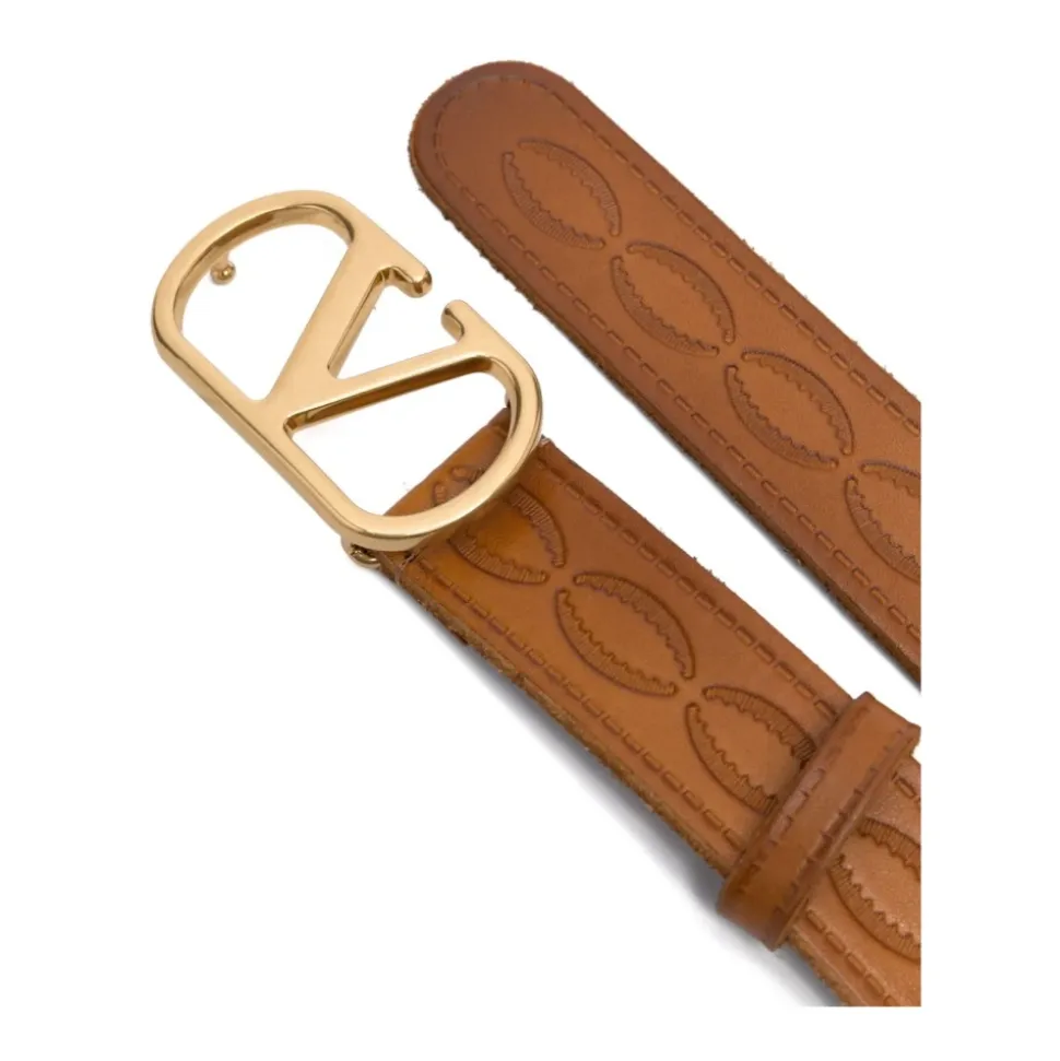 Brauner Ledergürtel mit Dornschließe