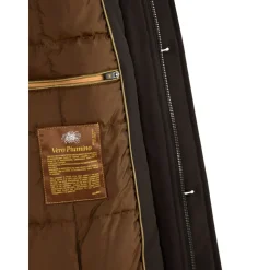 Brauner Reißverschluss Mantel Taschen