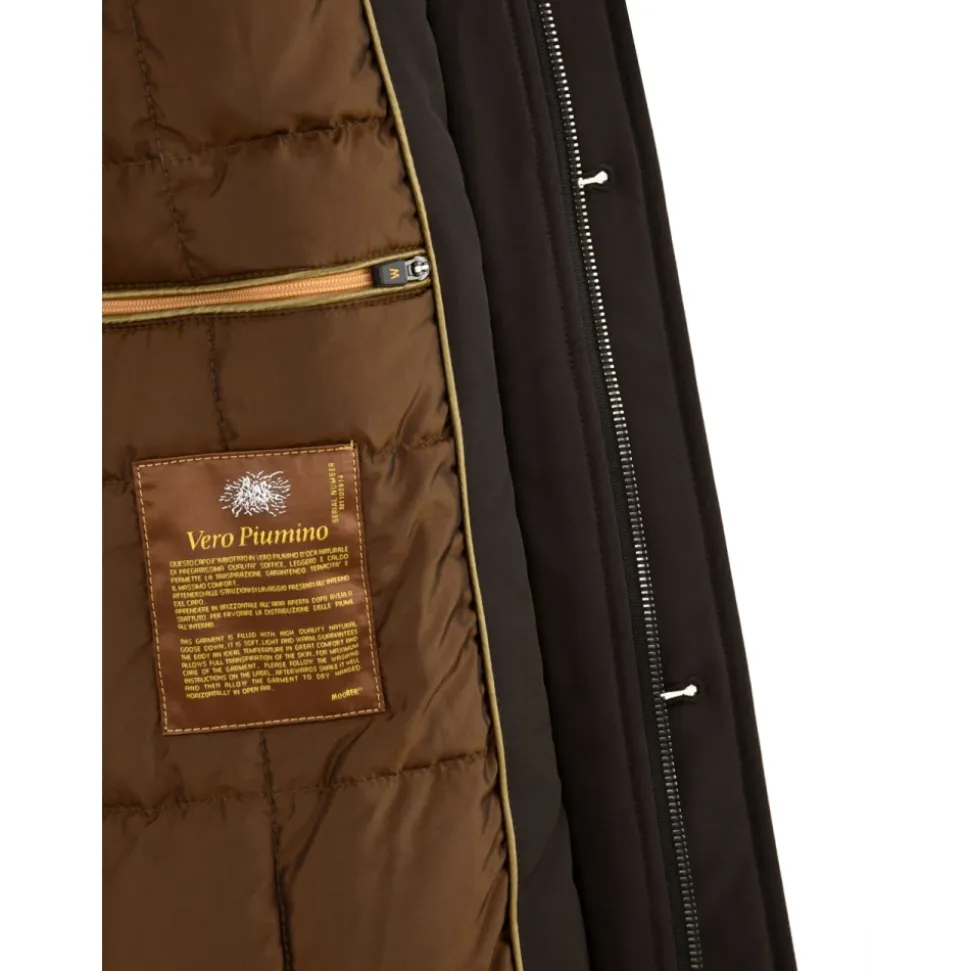Brauner Reißverschluss Mantel Taschen