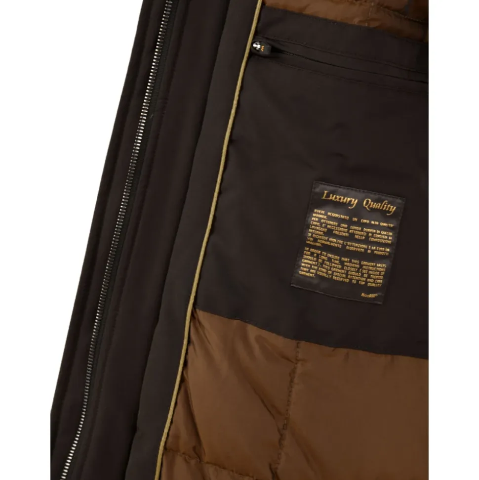 Brauner Reißverschluss Mantel Taschen