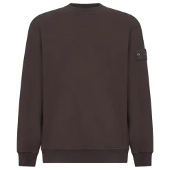 Brauner Rippstrick-Crewneck-Pullover