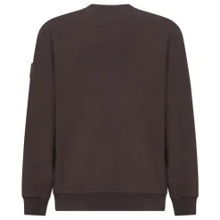 Brauner Rippstrick-Crewneck-Pullover