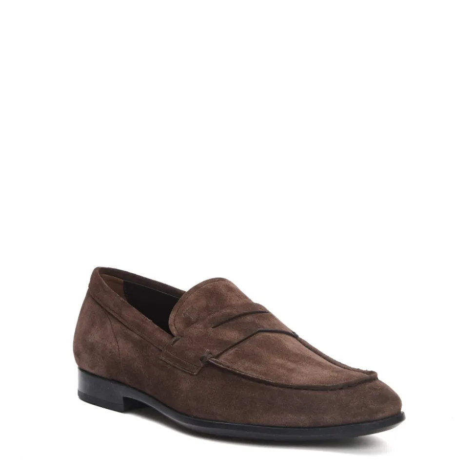 Brauner Wildleder Loafer Schuh