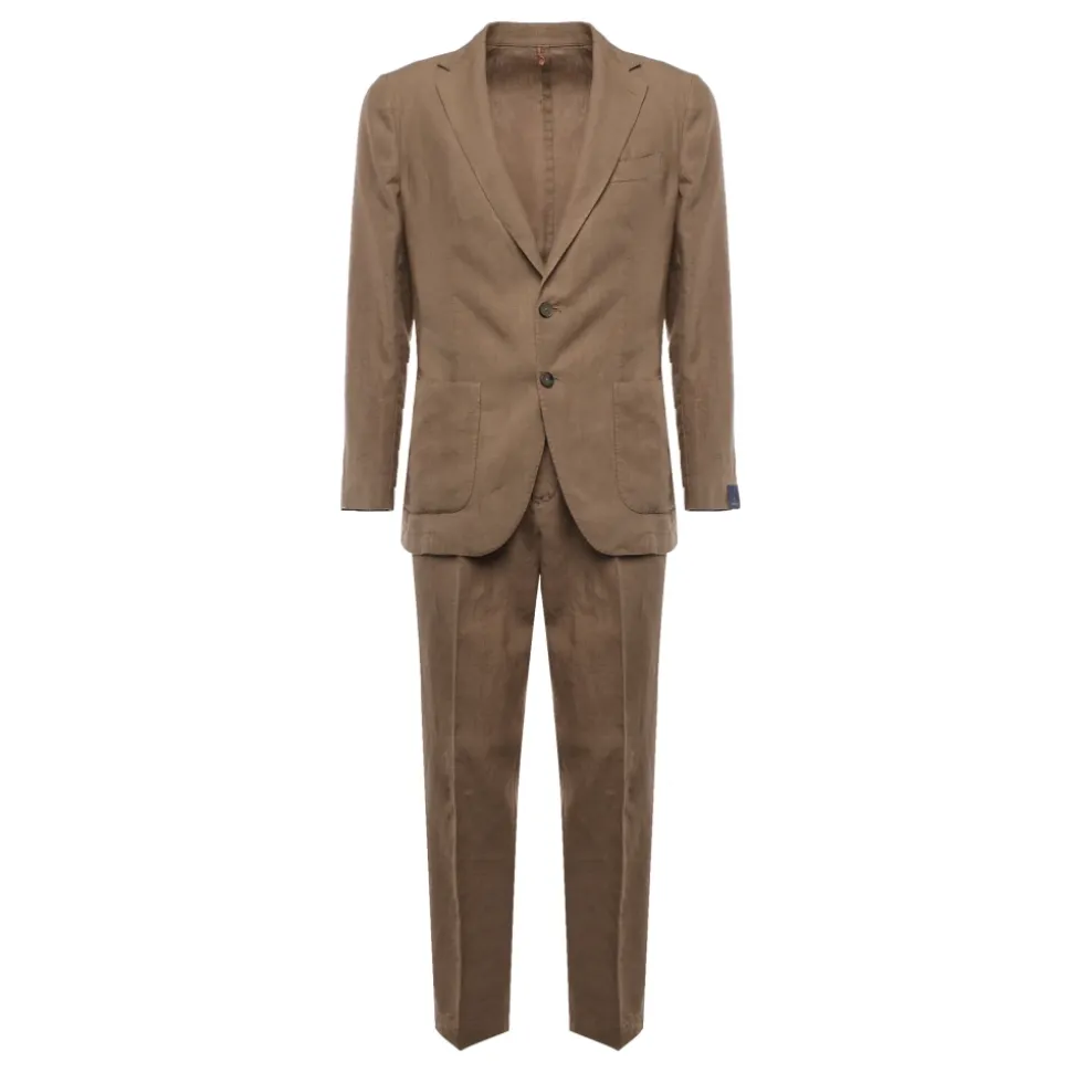 Braunes Kleid mit Jacke und Gürtel