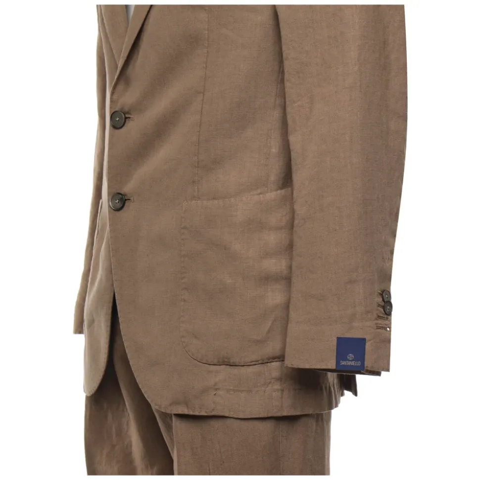 Braunes Kleid mit Jacke und Gürtel