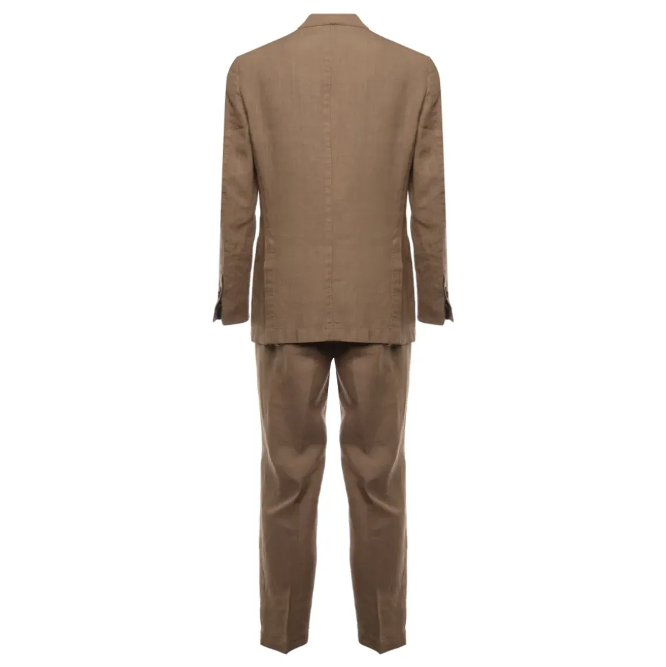Braunes Kleid mit Jacke und Gürtel