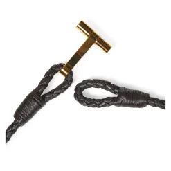 Braunes Leder T-Geflochtenes Armband