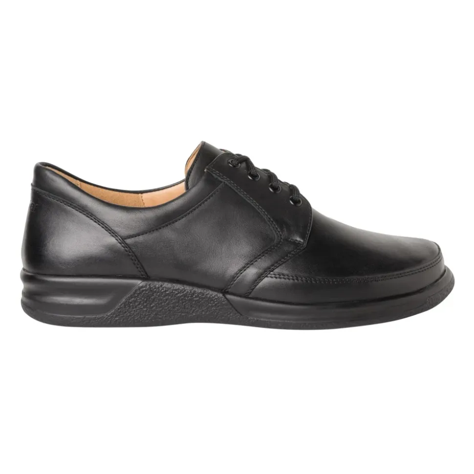 Breiter Schnürschuh in Schwarz