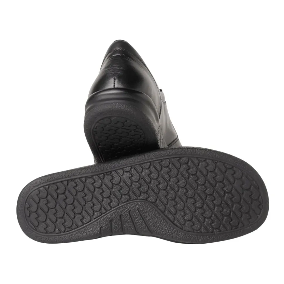 Breiter Schnürschuh in Schwarz