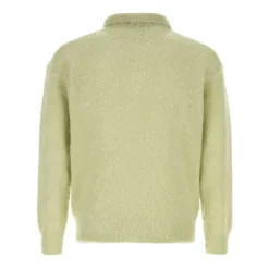 Brushed Super Kid Mohair Strick-Polohemd